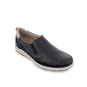 Mocasin elastico de diario piel combi hombre azul Azul 2