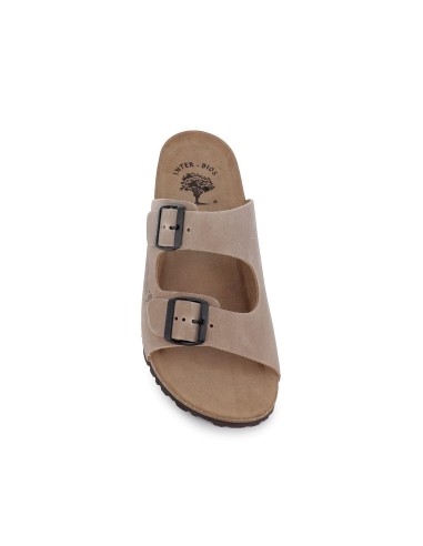 Sandalias BIO hebillas con pala beige hombre Beige