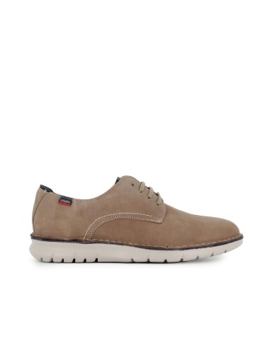 Zapato cordones diario piel hidrofuga hombre taupe