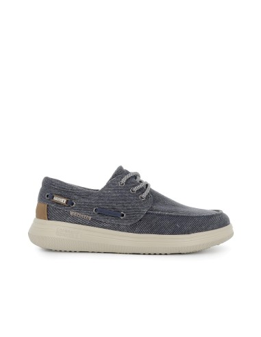 Nautico lona cordones hombre azul