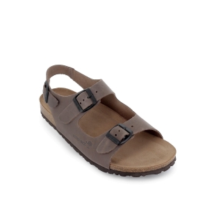 Sandalias hebilla con pala fina marrón hombre Marrones 2