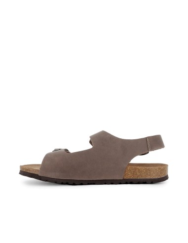 Sandalias hebilla con pala fina marrón hombre Marrones