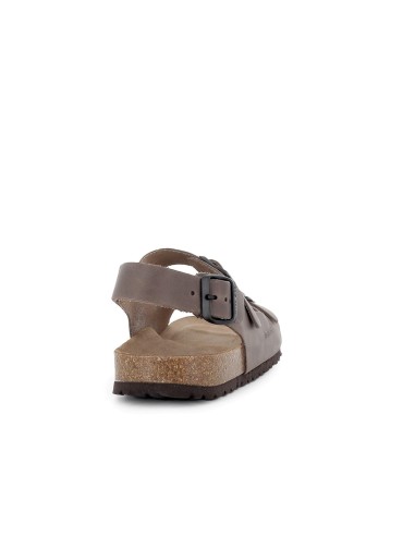 Sandalias hebilla con pala fina marrón hombre Marrones