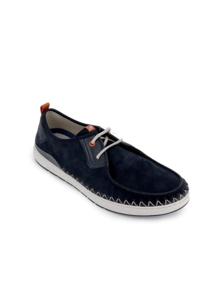 Zapato de cordones diario piel nobuck hombre azul Azul