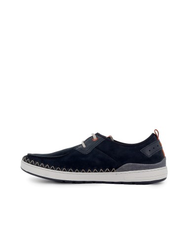 Zapato de cordones diario piel nobuck hombre azul Azul