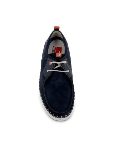Zapato de cordones diario piel nobuck hombre azul Azul