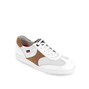 Deportivos piel combinada cordones hombre blanco contraste 2