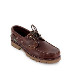 Náutico cosido mano suela ultraligera hombre piel marrón 2