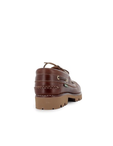 Náutico cosido mano suela ultraligera hombre piel marrón