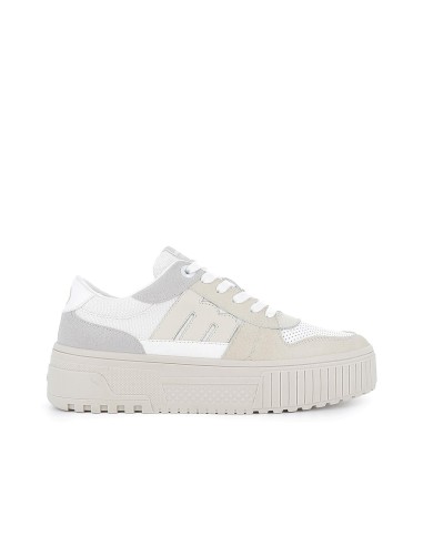 Sneakers deportiva doble suela beige para mujer