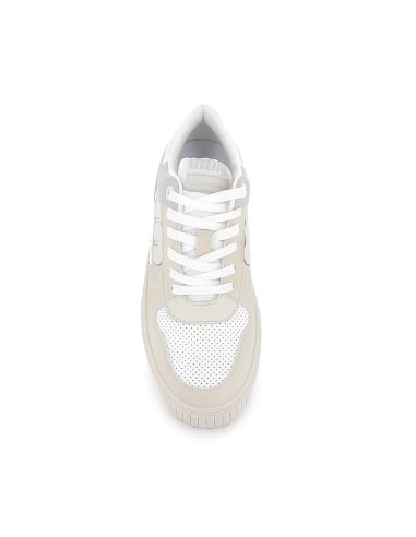 Sneakers deportiva doble suela beige para mujer