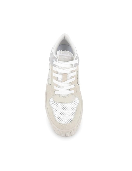 Sneakers deportiva doble suela beige para mujer