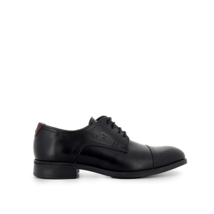 Zapato piel negro cordones costuras elegante hombre Negro