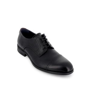 Zapato piel negro cordones costuras elegante hombre Negro 2