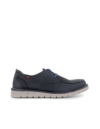 Zapatos cordones diario piel suela comoda hombre azul