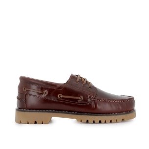 Náutico piel y suela ultraligera hombre marrón