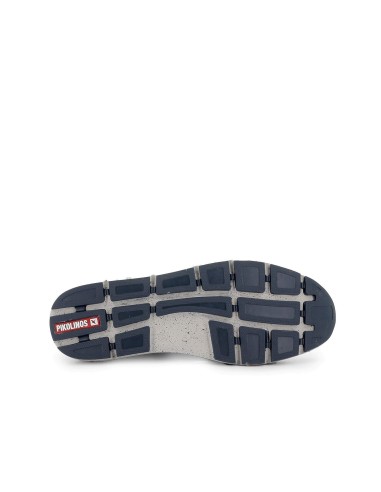 Zapato de verano piel velcro hombre azul Azul