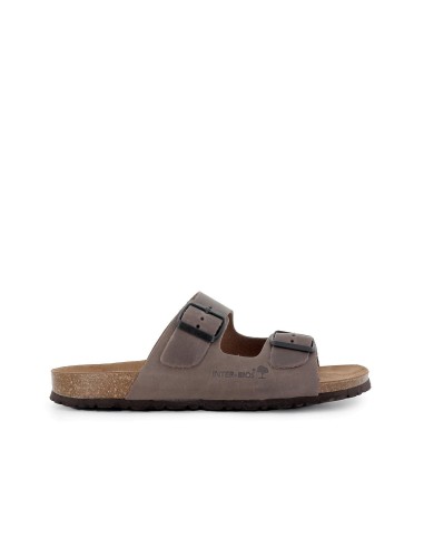 Sandalias BIO hebillas con pala taupe hombre.  Marrones