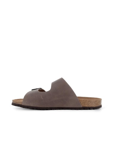 Sandalias BIO hebillas con pala taupe hombre.  Marrones
