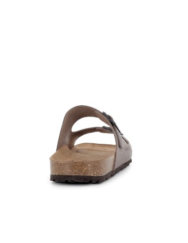 Sandalias BIO hebillas con pala taupe hombre.  Marrones