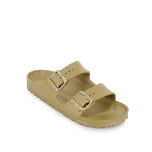 Sandalia abierta dos hebilla y suela EVA hombre dorada 2