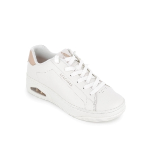 Zapatilla deportiva con ribete metalizado mujer blanco 2