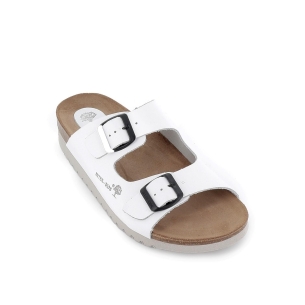 Sandalia diario piel y suela corcho EVA mujer blanca Blanco 2