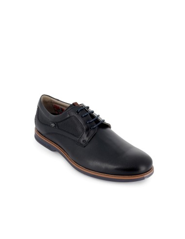 Zapato de cordones piel serraje hombre azul Azul