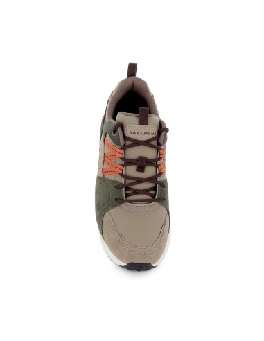 Deportiva piel superpuesta cordones y amortiguador hombre taupe