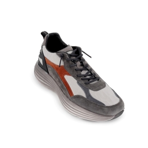 Deportivas piel serraje y elasticos suela volumen hombre gris 2