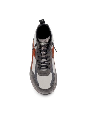 Deportivas piel serraje y elasticos suela volumen hombre gris