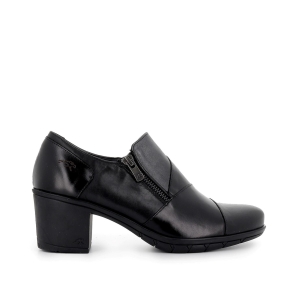 Botín de tacón medio piel negro mujer cómodo