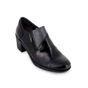 Botín de tacón medio piel negro mujer cómodo 2