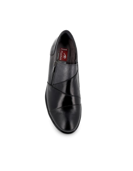 Botín de tacón medio piel negro mujer cómodo