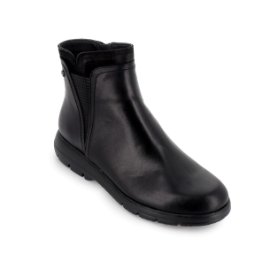 Botin casual piel con refuerzo y cuña mujer negro 2