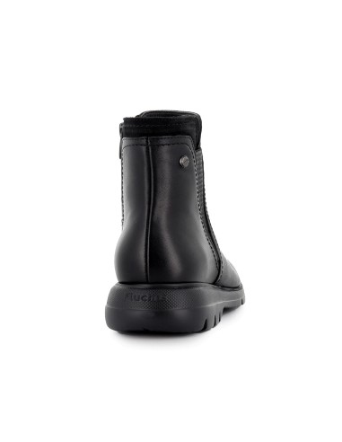 Botin casual piel con refuerzo y cuña mujer negro