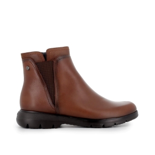 Botin casual piel con refuerzo y cuña mujer cuero