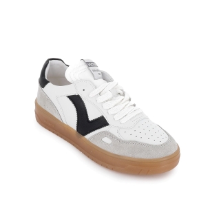 Deportivas piel serraje contrastes y cordon comoda mujer blanca 2