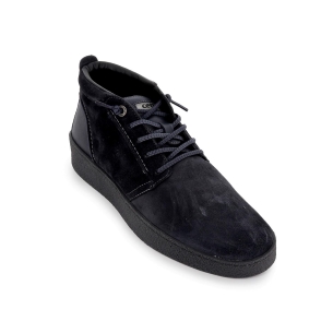 Zapato de cordones elasticos con piel serraje hombre azul 2