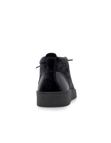 Zapato de cordones elasticos con piel serraje hombre azul