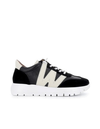 Deportiva casual cordones elásticos ultraligero mujer B/W