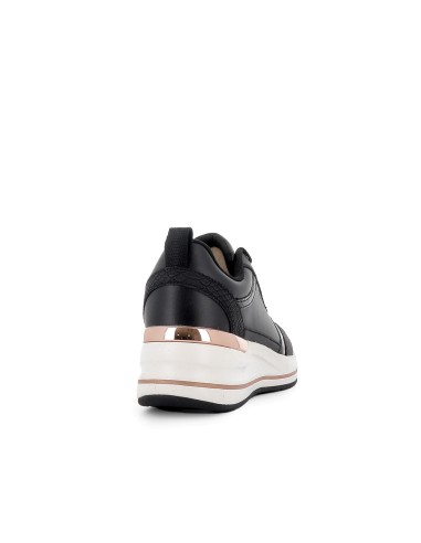 Deportivo con cuña mujer cordones negro