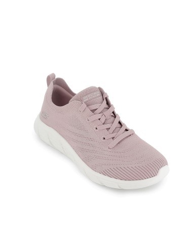 Sneakers textil con cordones mujer rosa