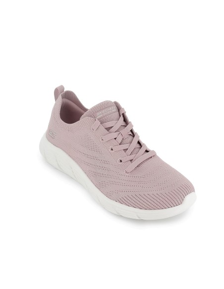 Sneakers textil con cordones mujer rosa