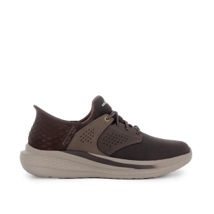Sneakers deportivo piel Slip-Ins para hombre marrones
