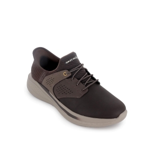Sneakers deportivo piel Slip-Ins para hombre marrones 2