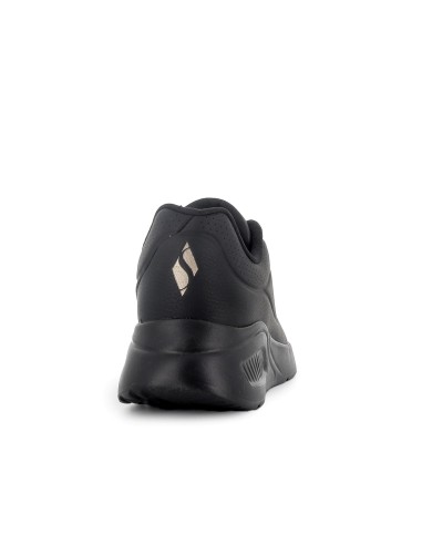 Sneakers deportivos piel transpirable negros cordones mujer