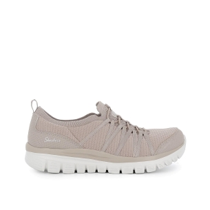 Deportivas comodas cordones elasticos entrelazados mujer taupe