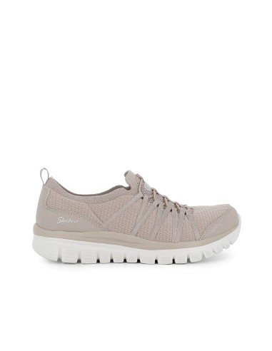 Deportivas comodas cordones elasticos entrelazados mujer taupe