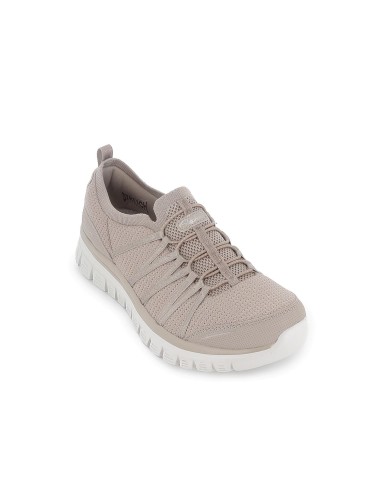 Deportivas comodas cordones elasticos entrelazados mujer taupe